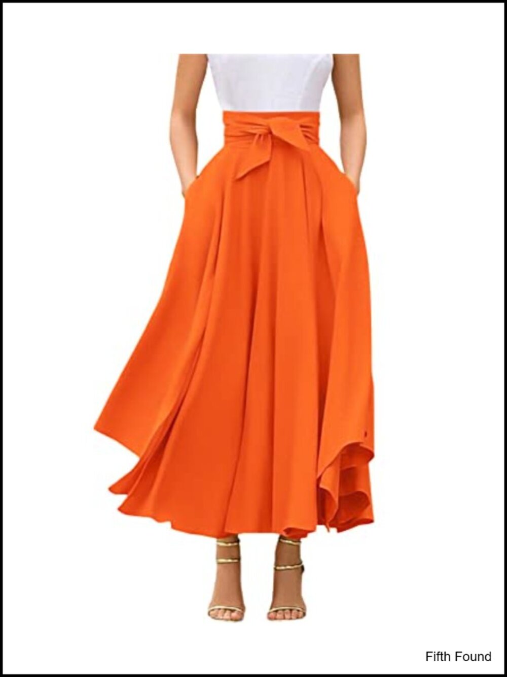 High Waisted Side Slit Bohemian Maxi Skirt with Pockets